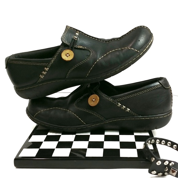 Clarks Shoes - Clarks Bendables Leather Split Toe Slip On Loafers